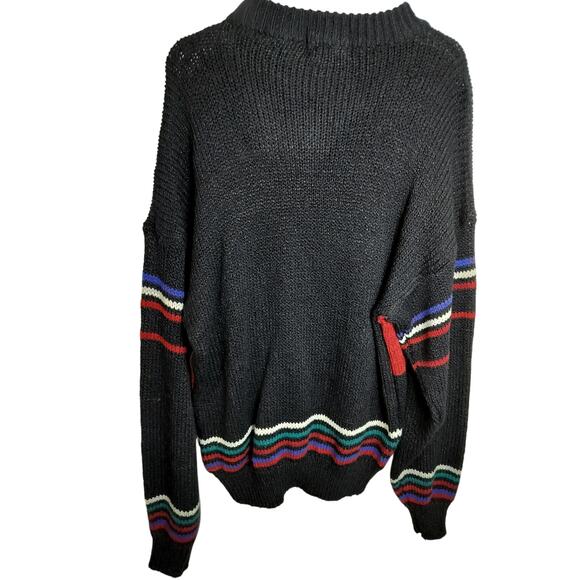 M773)Vtg 90s Expressions International Colorful Knit Pullover Granpa Sweater XL - Picture 6 of 8